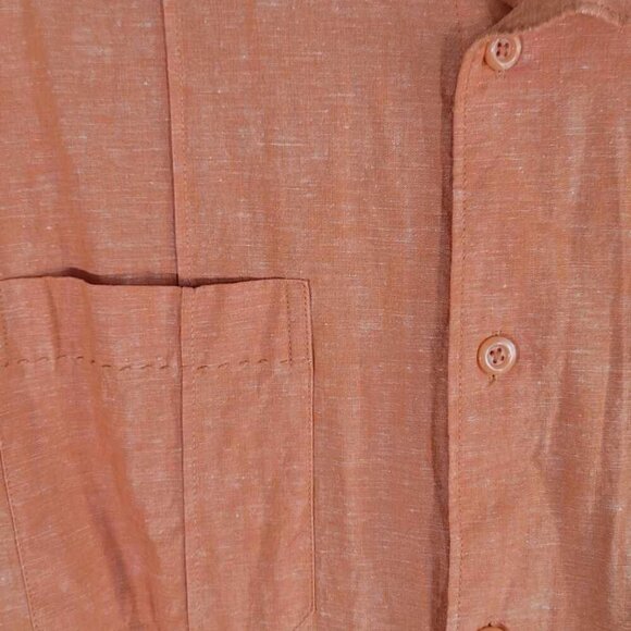 Mens Cubavera orange button up dress shirt. EUC - Picture 4 of 8
